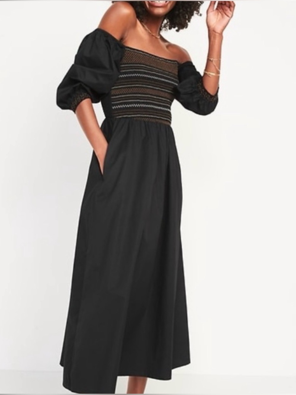 Old Navy Puff-Sleeve Maxi Dress Sz XS